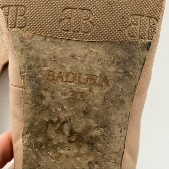 Badura buckle pumps slip-on pink beige leather size 37 EU 6.5 US - Picture 7 of 7